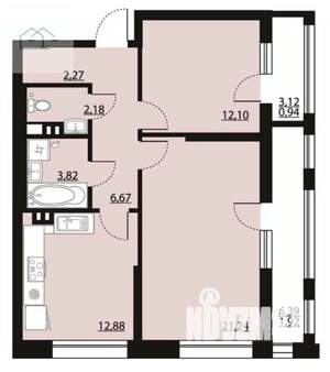 2-к квартира, вторичка, 65м2, 4/25 этаж
