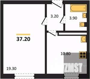 1-к квартира, вторичка, 37м2, 1/17 этаж