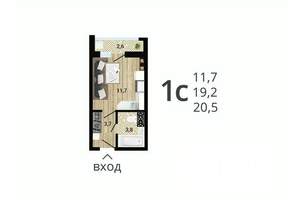 Студия квартира, строящийся дом, 21м2, 5/15 этаж
