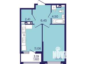 1-к квартира, вторичка, 41м2, 8/18 этаж