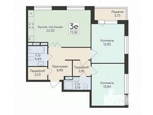 3-к квартира, вторичка, 73м2, 5/18 этаж
