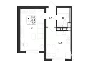 1-к квартира, вторичка, 40м2, 1/17 этаж