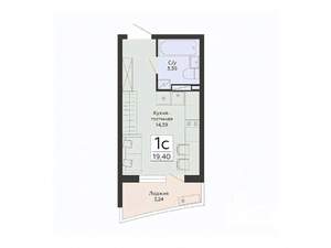 Студия квартира, строящийся дом, 19м2, 8/13 этаж