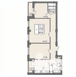 3-к квартира, вторичка, 88м2, 13/13 этаж