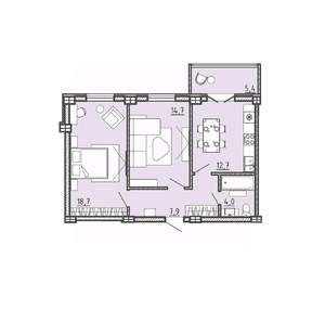 2-к квартира, вторичка, 60м2, 12/15 этаж