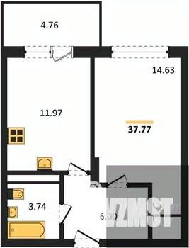 1-к квартира, вторичка, 38м2, 17/18 этаж