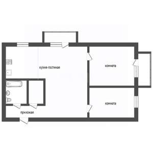 2-к квартира, вторичка, 53м2, 3/5 этаж