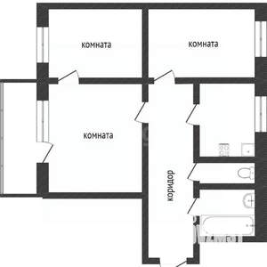 3-к квартира, вторичка, 76м2, 4/4 этаж