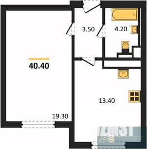 1-к квартира, вторичка, 40м2, 2/17 этаж