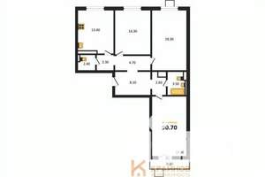 3-к квартира, вторичка, 91м2, 13/17 этаж