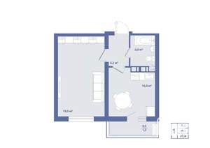 1-к квартира, вторичка, 38м2, 15/17 этаж