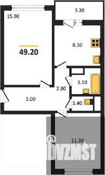 2-к квартира, вторичка, 49м2, 17/17 этаж