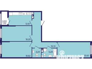 3-к квартира, вторичка, 97м2, 8/18 этаж