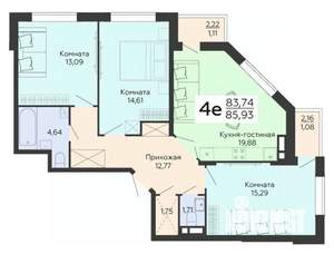 4-к квартира, вторичка, 86м2, 18/18 этаж