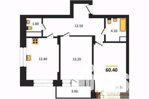 2-к квартира, вторичка, 60м2, 10/13 этаж