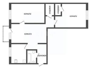 3-к квартира, вторичка, 57м2, 1/5 этаж