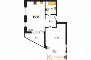 1-к квартира, вторичка, 46м2, 6/21 этаж