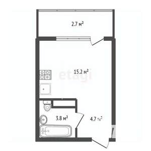 Студия квартира, строящийся дом, 24м2, 7/21 этаж