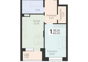 1-к квартира, вторичка, 40м2, 6/24 этаж