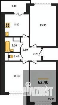 3-к квартира, вторичка, 62м2, 3/17 этаж