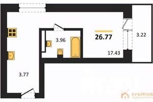 Студия квартира, вторичка, 27м2, 9/28 этаж