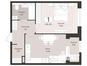 1-к квартира, вторичка, 44м2, 4/14 этаж
