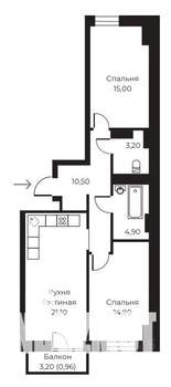 2-к квартира, вторичка, 70м2, 13/14 этаж