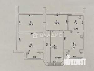 3-к квартира, вторичка, 86м2, 8/10 этаж