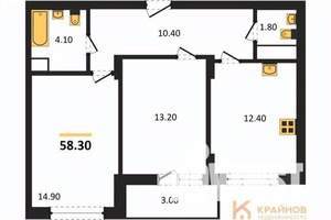 2-к квартира, вторичка, 58м2, 2/13 этаж