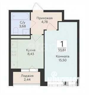 1-к квартира, вторичка, 34м2, 11/18 этаж