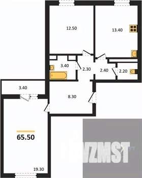 2-к квартира, вторичка, 66м2, 11/17 этаж