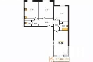 3-к квартира, вторичка, 76м2, 8/17 этаж