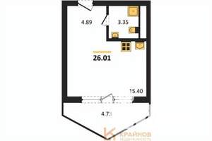 Студия квартира, вторичка, 26м2, 3/21 этаж