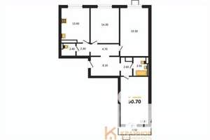 3-к квартира, вторичка, 91м2, 7/17 этаж