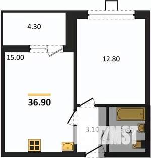1-к квартира, вторичка, 37м2, 11/17 этаж