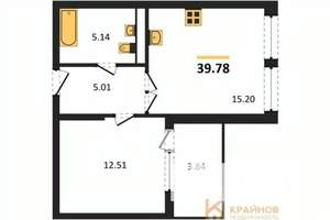 1-к квартира, сданный дом, 40м2, 6/21 этаж