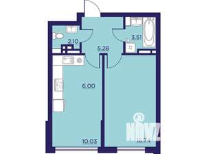 1-к квартира, строящийся дом, 44м2, 11/18 этаж