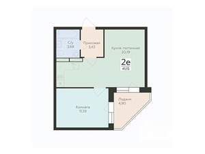 2-к квартира, вторичка, 41м2, 3/17 этаж