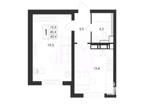 1-к квартира, вторичка, 40м2, 2/17 этаж