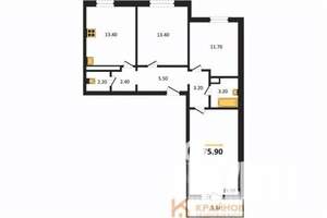 3-к квартира, вторичка, 76м2, 16/17 этаж