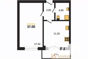 1-к квартира, вторичка, 37м2, 13/15 этаж