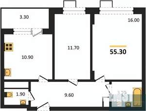 2-к квартира, вторичка, 56м2, 2/13 этаж