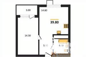 1-к квартира, вторичка, 40м2, 7/11 этаж