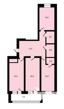 3-к квартира, вторичка, 90м2, 9/17 этаж