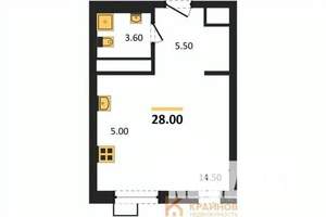 Студия квартира, вторичка, 28м2, 2/11 этаж