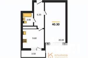 1-к квартира, вторичка, 40м2, 12/25 этаж