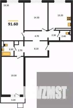 3-к квартира, вторичка, 92м2, 12/17 этаж