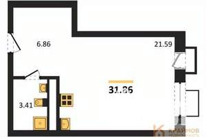 Студия квартира, вторичка, 32м2, 19/21 этаж