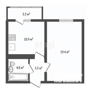 1-к квартира, вторичка, 39м2, 15/17 этаж
