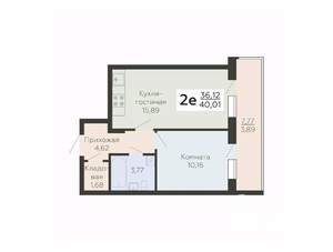 2-к квартира, вторичка, 40м2, 2/19 этаж